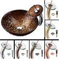 Kraus Rhea Glass Vessel Sink/ Waterfall Bathroom Faucet