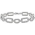 Sterling Silver 1/5ct TDW Diamond Link Bracelet (J-K, I3)