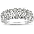 Miadora 10k White Gold 1/10ct TDW Diamond Anniversary Ring (H-I, I2-I3)