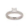 Tacori Platinum CZ and 1/2ct TDW Diamond Engagement Ring (G, VS) (Size 6.5)