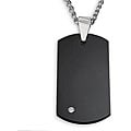 Men's Tungsten Black-plated Carbide Diamond Dog Tag