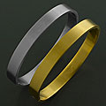 Set of 2 14k Yellow Gold and Stainless Steel Bracelets (China)