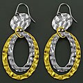 14k Gold Over Stainless Steel Textured Dangle Earrings (Italy)