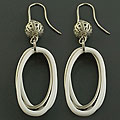 Stainless Steel White Resin Dangle Earrings (Italy)