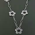 Stainless Steel Floral Station Necklace (Italy)