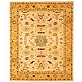 Handmade Tribal Ivory/ Gold Wool Rug (12' x 15')