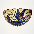 Tiffany-style Half Moon Stained Glass Mallard Accent Light