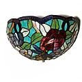 Tiffany-inspired Stained Glass Dragonfly LED Sconce Light