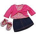 Springfield Collection Skirt/ Top Blue Denim Set for Dolls
