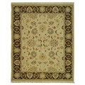 Indo Sumak Handmade Heirloom Ivory/ Brown Rug (10' x 14')