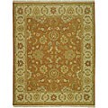 Indo Sumak Handmade Flatweave Dark Gold/ Ivory Rug (6' x 9')