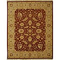 Indo Handmade Sumak Flatweave Foli Red/ Beige Wool Rug (6' x 9')