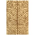 Indo Handmade Sumak Flatweave Brown Zebra Print Rug (9' x 12')