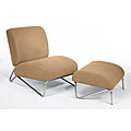 Microfiber Easy Rider Chair and Ottoman Khaki