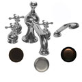 Satin Nickel Roman Filler Faucet Set with Hand Shower
