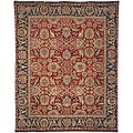 Heirloom Hand-knotted Treasures Red/ Navy Wool Rug (8' x 10')