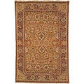 Heirloom Hand-knotted Kashan Gold Wool Rug (6' x 9')