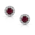 14k White Gold Ruby and 1/5ct TDW Diamond Earrings