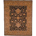 Oushak Legacy Dark Green/ Gold Hand-spun Wool Rug (10' x 14')