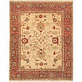 Oushak Legacy Hand-knotted Mahal Ivory/ Red Wool Rug (9' x 12')