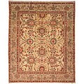 Oushak Hand-knotted Sarouk Beige/ Green Wool Rug (8' x 10')