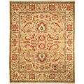 Oushak Hand-knotted Gold/ Ivory Wool Sari Rug (8' x 10')