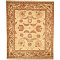 Oushak Hand-knotted Hamad Ivory Wool Rug (6' x 9')