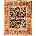 Oushak Legacy Hand-knotted Navy/ Rust Wool Rug (8' x 10')