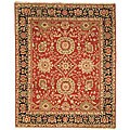Oushak Hand-knotted Esfan Red/ Navy Wool Rug (9' x 12')