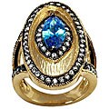 Cobalt Blue Cubic Zirconia Vintage-inspired Ring