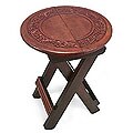 Mahogany and Leather 'Garland' Folding Table (Peru)