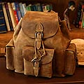 'Weathered In Honey Brown' Leather Backpack (Mexico)