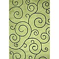 Hand-tufted Sarah Scrolls Lime Green Wool Rug (5' x 8')