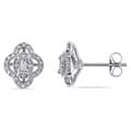 Miadora 10k Gold 1/4ct TDW Diamond Flower Earrings (H-I, I1-I2)