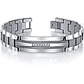 Men's Tungsten Stainless Steel 1/5ct TDW Diamond ID Bracelet