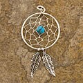 Sterling Silver 'Dreamcatcher' Turquoise Pendant (Thailand)