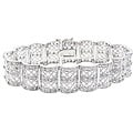 Finesque Sterling Silver 1ct TDW Diamond Lattice Design Bracelet (J-K, I3)
