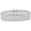 Finesque Sterling Silver 1ct TDW Diamond Five-row Bracelet