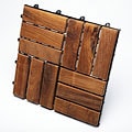 Le click Teak Interlocking Deck Tiles, Set of 10 Floortiles to cover 10sf, oiled finish