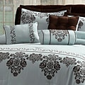 Fontaine Blue with Chocolate Brown Trim 7-piece Comforter Set