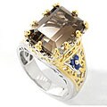 Michael Valitutti Silver/ Palladium/ 18k Vermeil Smoky Quartz Ring