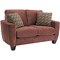 Napoli Red Chenille Fabric Loveseat