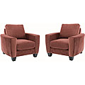 Napoli Red Chenille Fabric Two Chair Set