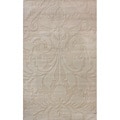 Handmade Alexa Neutrals and Textures Damask Sand Wool Rug (8' x 10')