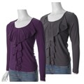 S Max Collection by Adi Women's Long-sleeve Ruffled Top