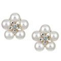 Sterling Silver FW Pearl and Blue Topaz Earrings (8-8.5 mm)