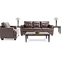 7 Piece Living Room Package: Leather Sofa and Leather Chair, Coffee Table, 2 ...