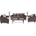 8 Piece Living Room Package: Leather Sofa, Leather Loveseat and Leather ...