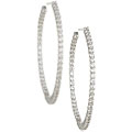 14k White Gold 2ct TDW Diamond Inside-out Hoop Earrings (I-J, I2)