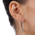 14k Gold 1 1/2ct TDW Diamond Inside-out Hoop Earrings (I-J, I2)